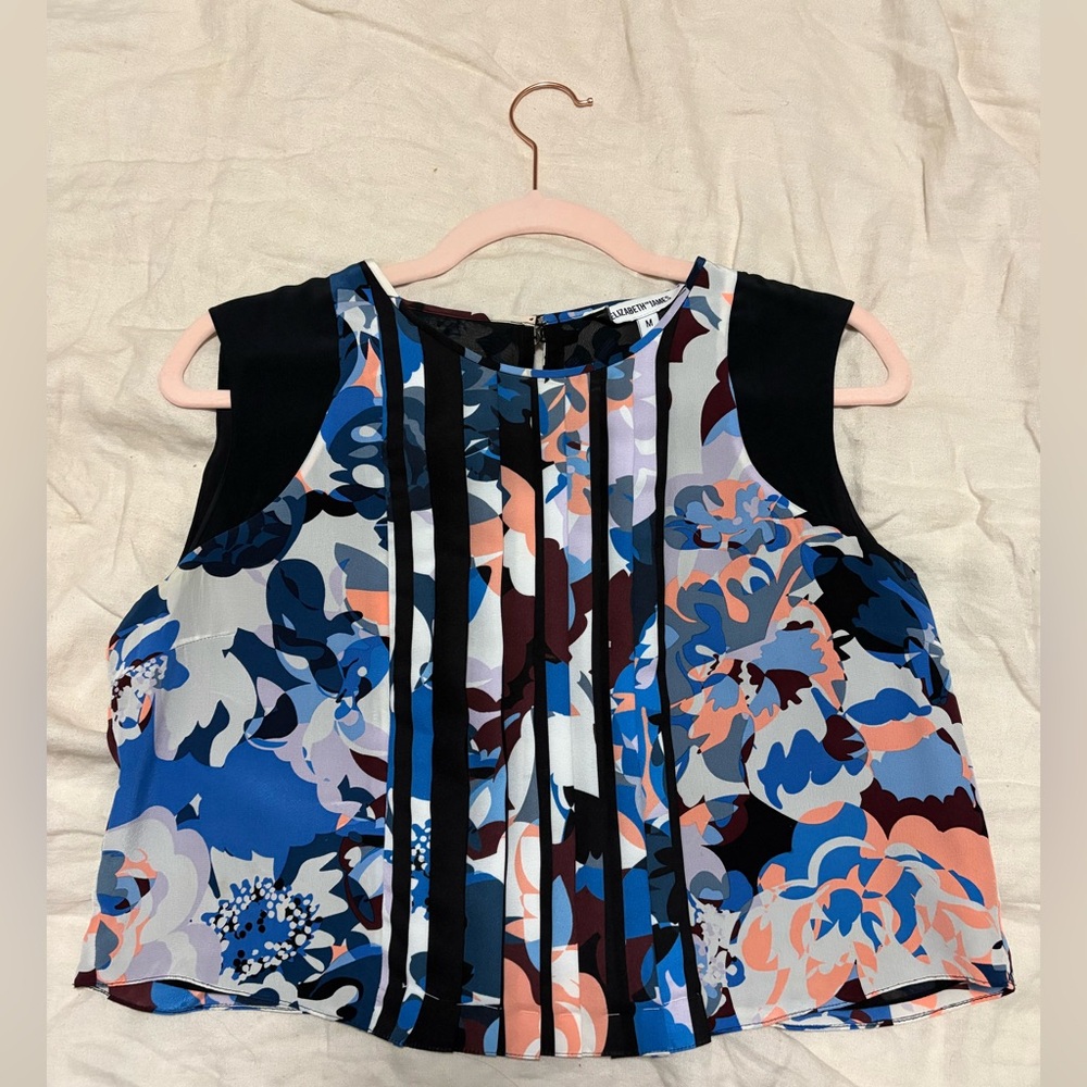 Elizabeth and James Pia Silk Pleated Crop Top